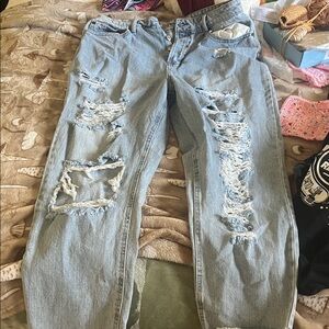 Distressed Light Blue Jeans